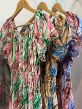 Load image into Gallery viewer, Wooden Button Midi Dress (Petals)
