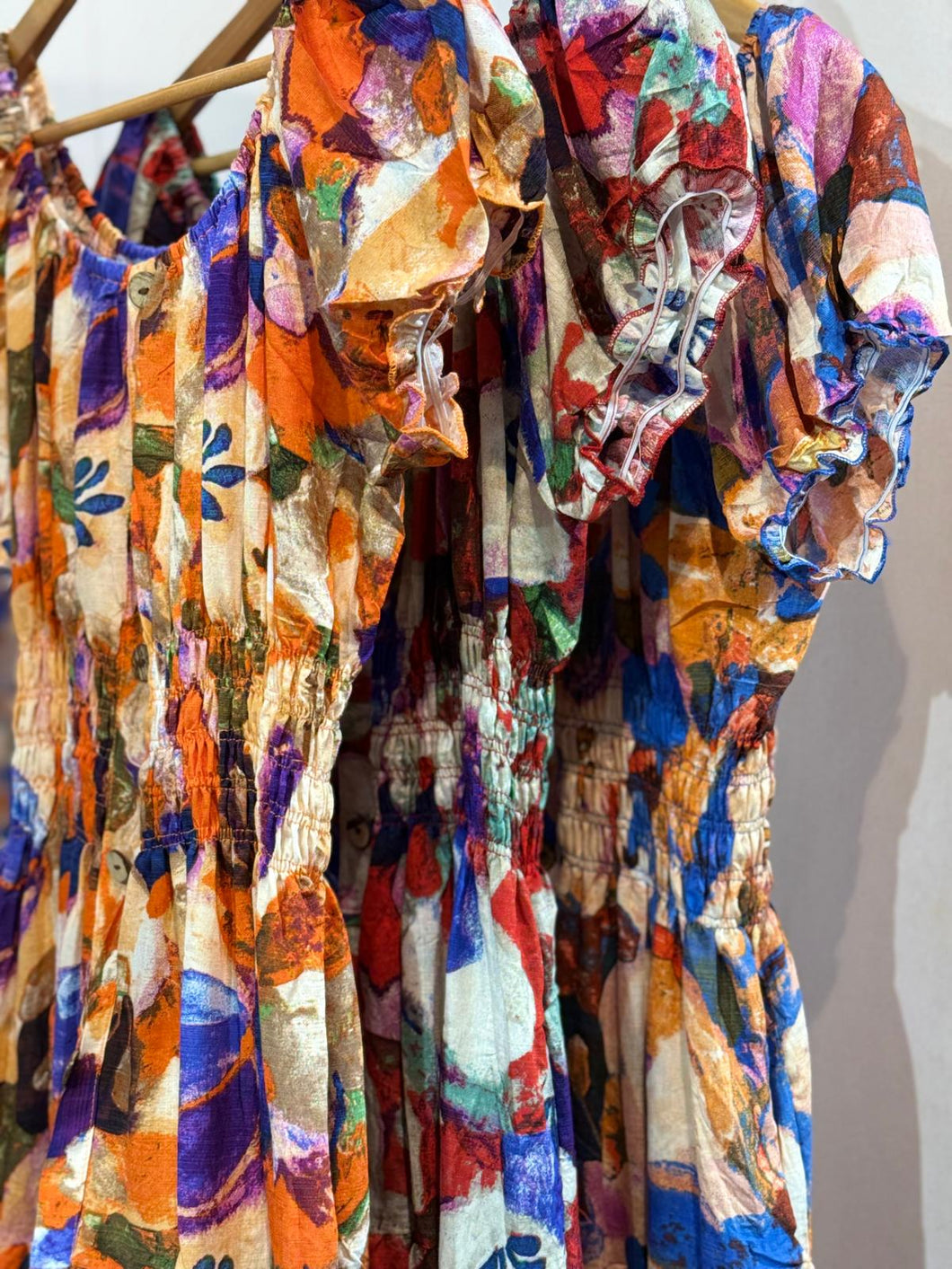 Wooden Button Midi Dress (Bloom)