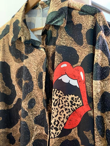 Animal Tongue Satin Shirt