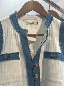 Elise Denim Trim Top