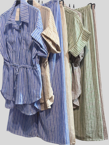 Shanta Stripe Safari Suit
