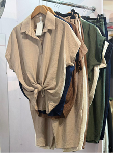 Summer Tye Front Shirt Suit