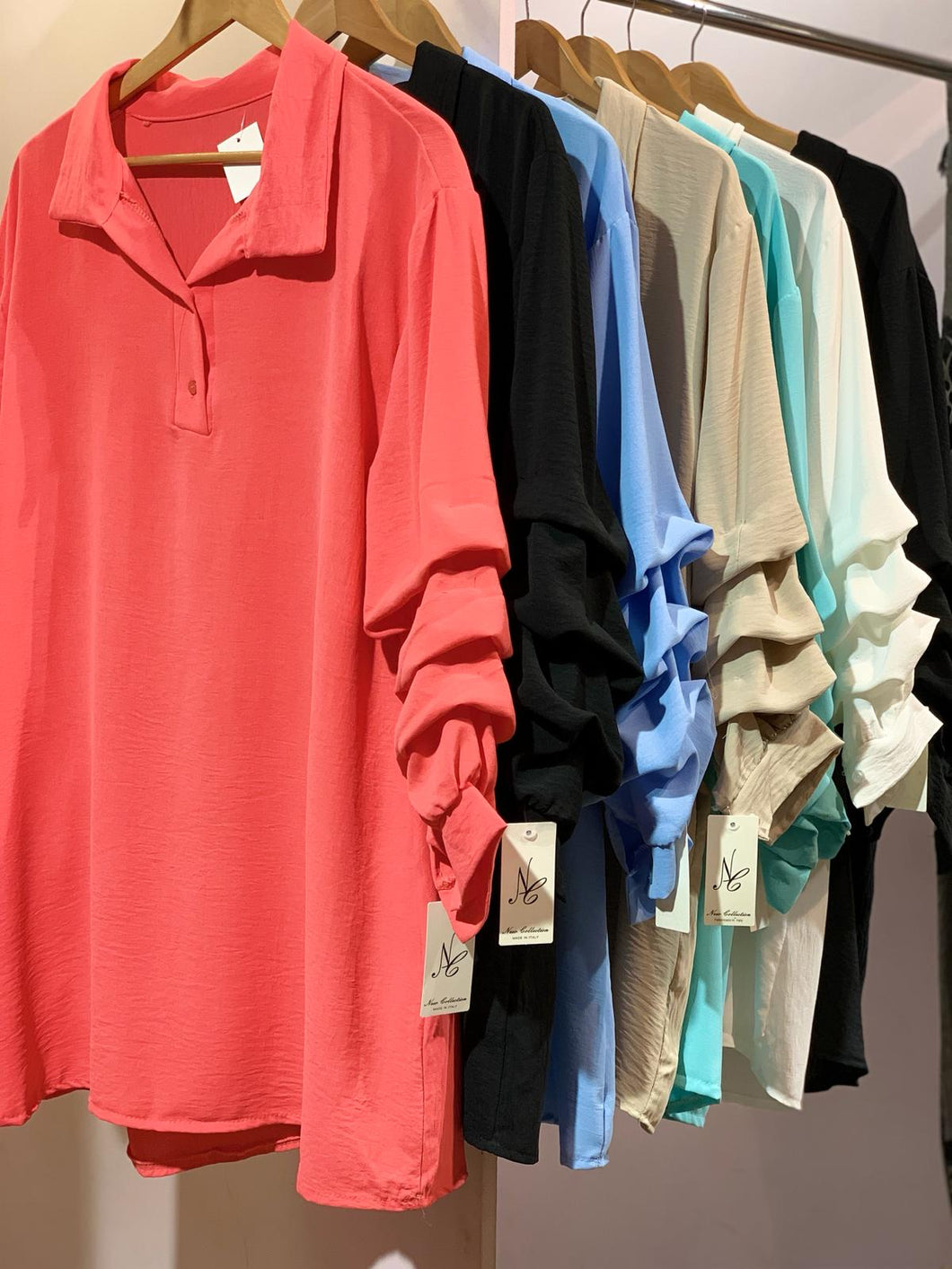 Lucy Collar/Pleat Sleeve Shirt