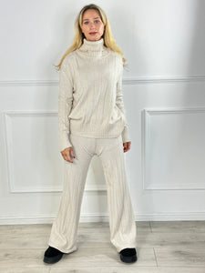 Kimmy ~ Lines Roll Neck Suit