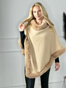 Lisa Fur Trim Poncho