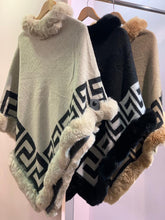 Load image into Gallery viewer, Geo Fur Trim Poncho
