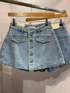 Shelby Denim Button Skort