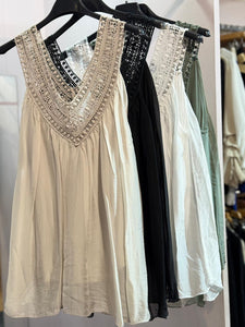 Greta Lace Trim Vest