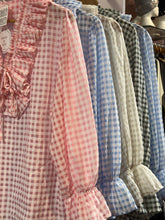 Load image into Gallery viewer, Jessie Gingham Frill Top
