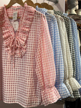 Load image into Gallery viewer, Jessie Gingham Frill Top
