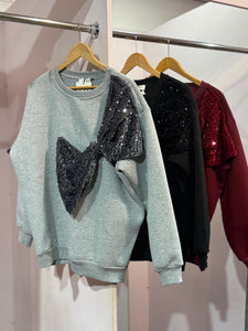 Sequin Bow ~ Sweat Top