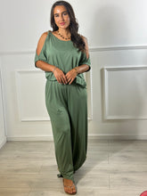 Load image into Gallery viewer, Judy Jersey Cold  Shoulder Suit
