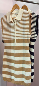 Demi ~ Stripe Button Tennis Dress