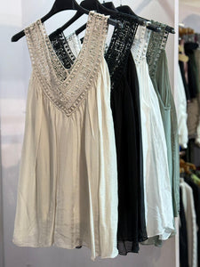 Greta Lace Trim Vest
