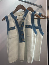 Load image into Gallery viewer, Elise Denim Trim Top
