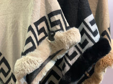 Load image into Gallery viewer, Geo Fur Trim Poncho
