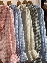 Load image into Gallery viewer, Jessie Gingham Frill Top
