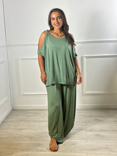 Load image into Gallery viewer, Judy Jersey Cold  Shoulder Suit
