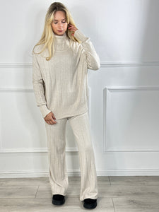 Kimmy ~ Lines Roll Neck Suit