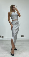 Load image into Gallery viewer, Metallic Knit Rib Skirt Suit
