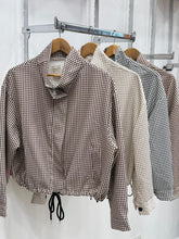 Load image into Gallery viewer, Clemi Check Drawstring Bottom Jacket
