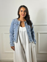 Load image into Gallery viewer, Christy Diamante Denim Jacket
