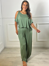 Load image into Gallery viewer, Judy Jersey Cold  Shoulder Suit
