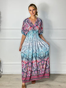 Paisley V Back & Front Maxi