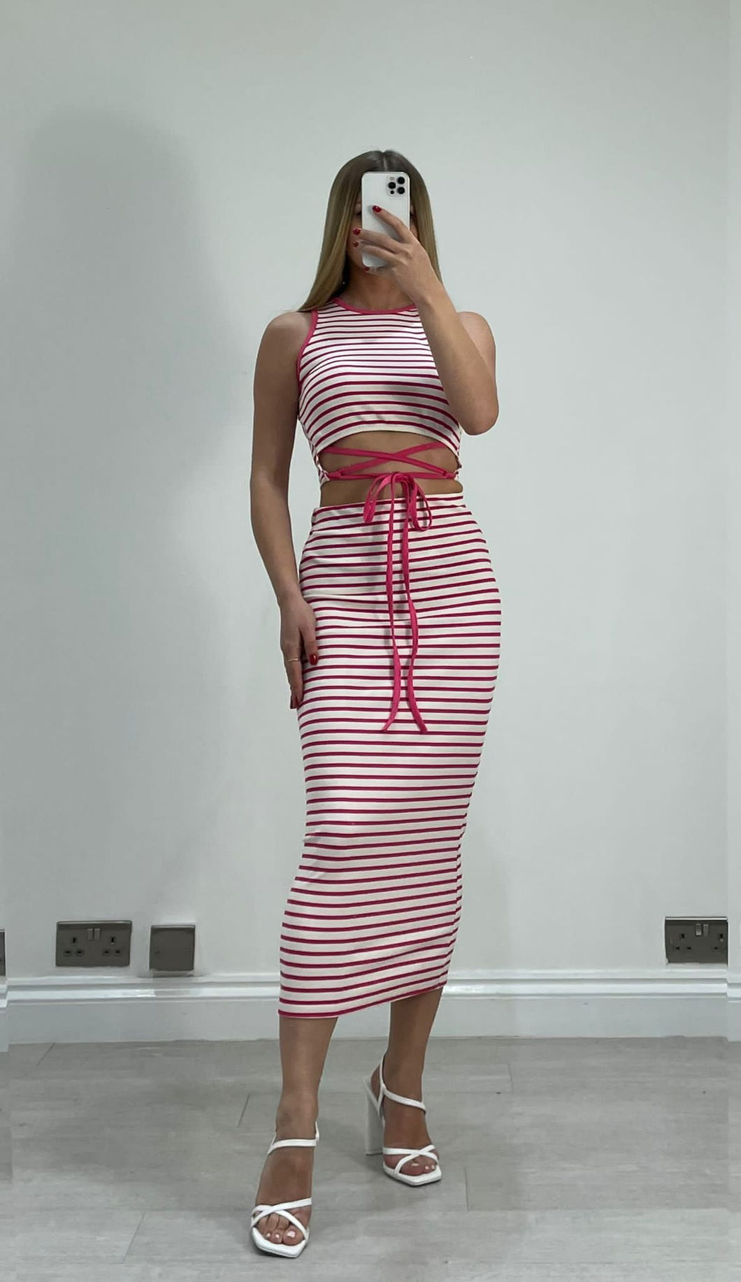 Stripe Vest/Skirt Combi Tie Set