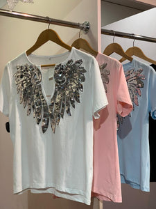 Sequin Angel Wing T-Shirt