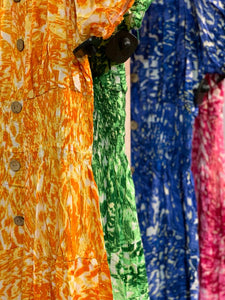 Smudge Print Bardot Dress