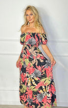 Load image into Gallery viewer, Crinkle Leaf Bardot Maxi
