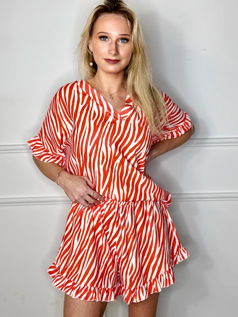 Zebra Frill Short Set