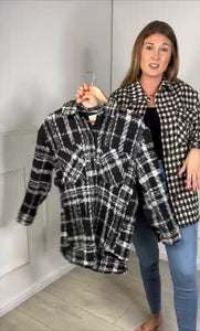 Checked Boucle Shacket