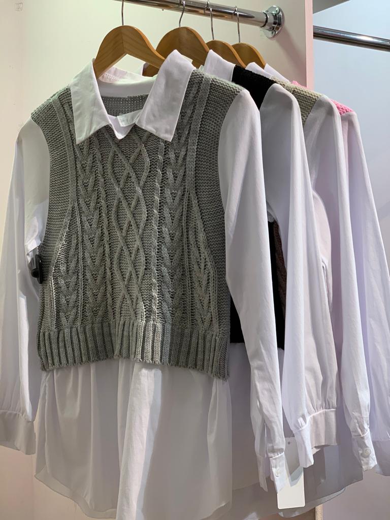 Knit Shirt/Waistcoat Combi