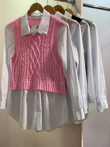 Knit Shirt/Waistcoat Combi